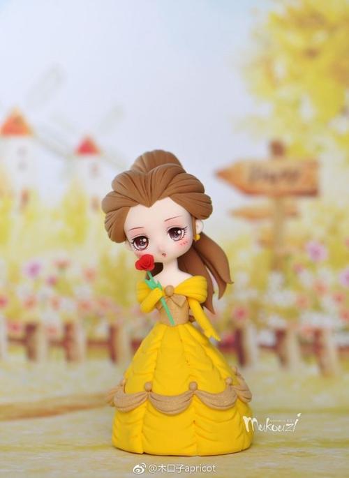 美女与野兽,贝儿公主,belle(贝儿)超轻粘土,手作diy,手办