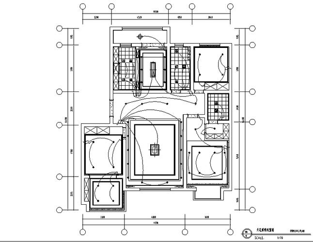 天花照明布置图