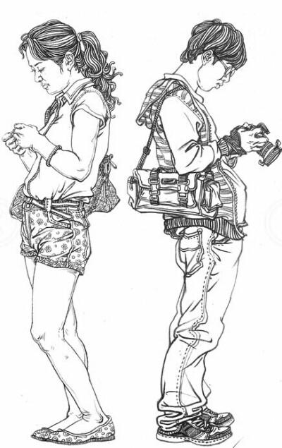 人物速写,线描范画