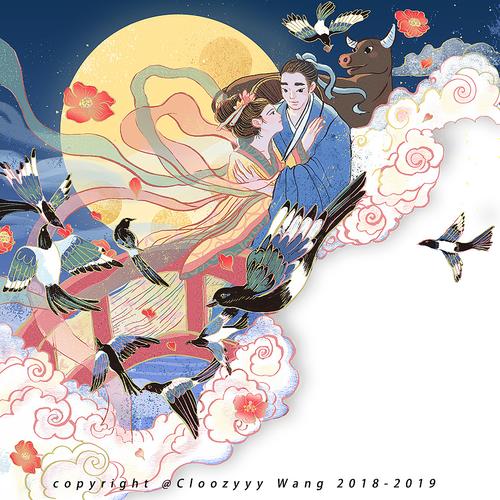 历插画,共37幅插画,全部围绕中国民间故事和节日传说故事而创作的插画