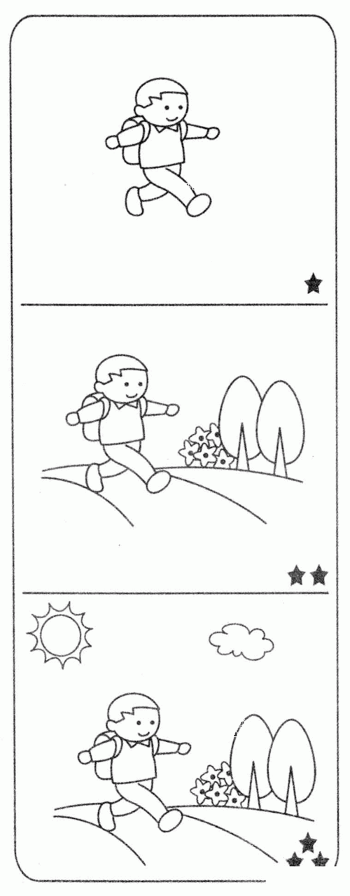 小朋友去上学简笔画步骤图解教程