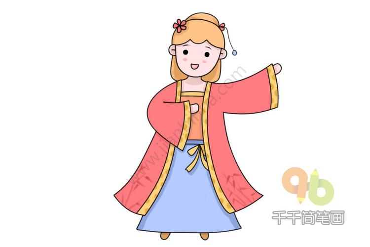 古代妇女简笔画图片步骤图