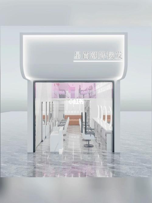 美发店小面积门头这样网红设计,烫染顾客_设计_理发店