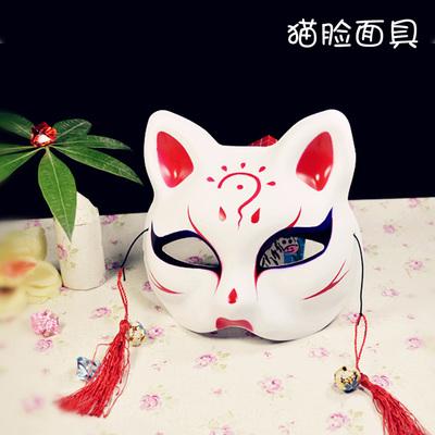 精美和风日式古典手工艺半猫脸狐狸面具 漫展cosplay 抖音同款