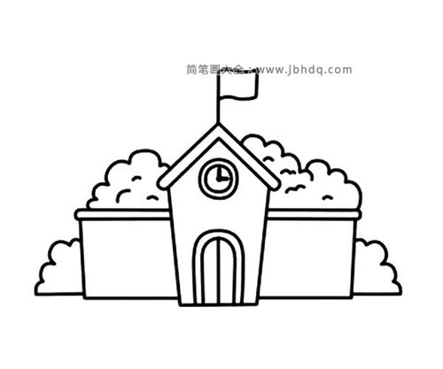 6步画出漂亮的学校