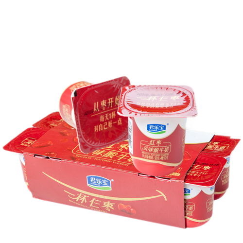 君乐宝红枣酸奶八连杯装风味发酵乳100g营养早餐盒装奶共16杯视频