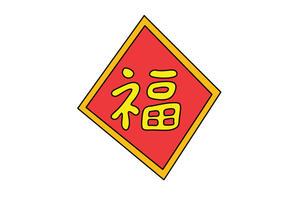 福字春联简笔画步骤图