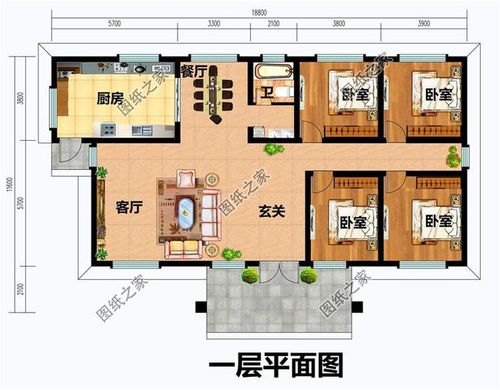 农村5间一层平房自建房外观图,简单实用,农村建房就要