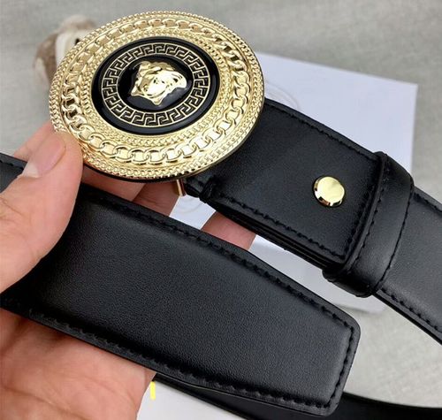 新款瓦萨其人头皮带男士真皮平滑扣时尚商务百搭牛皮腰带男裤带潮