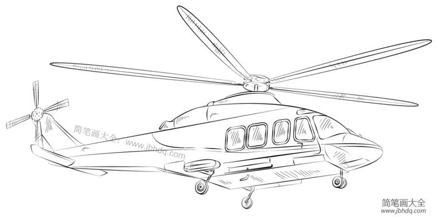 如何画直升机