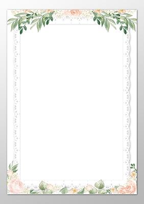 植物清新手绘蕾丝花边少女森系唯美信纸