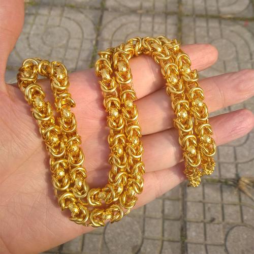 一折黄金项链男士999纯金