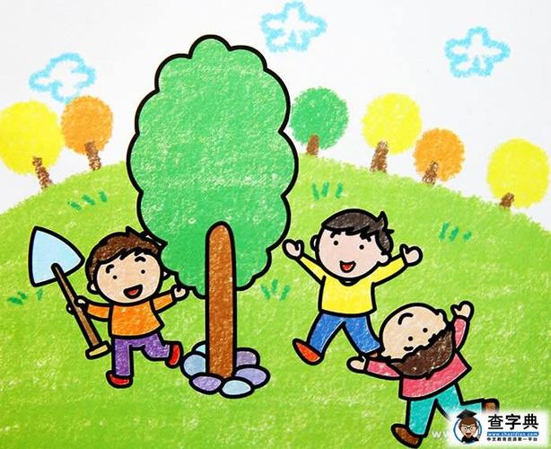 庆五一的儿童蜡笔画-劳动节我们也忙碌