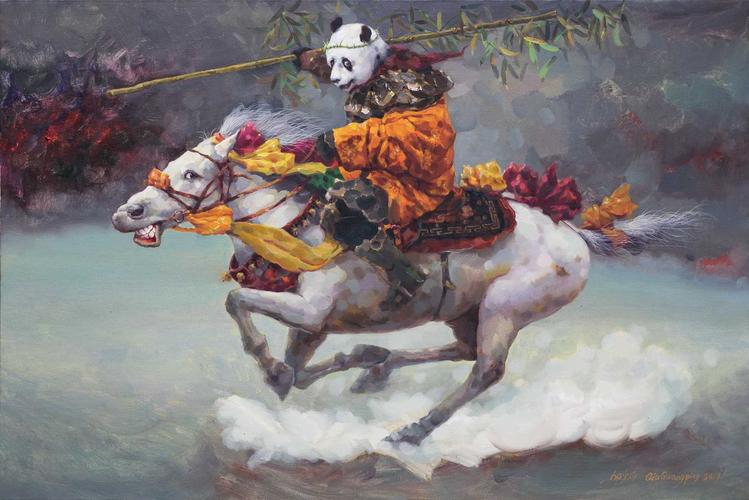 东方骑士80x120cm布面油画2019年