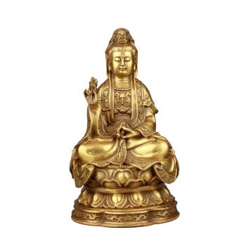 德佑堂精品铜观音摆件滴水观音菩萨佛像摆设家居工艺品装饰品摆件