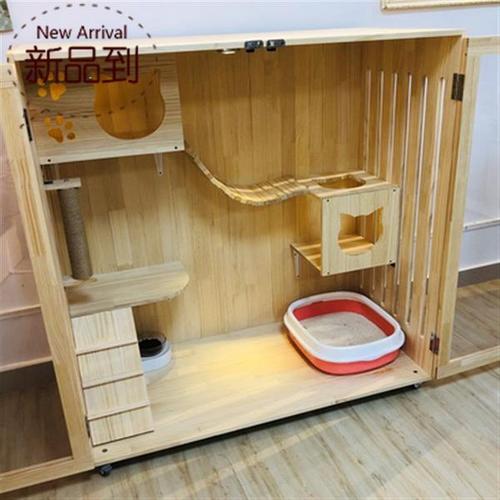 购客猫窝透明门猫床猫房i子大型豪华猫窝猫别墅双守久ū鹗猫窝猫上
