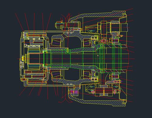 轮边减速器及制动器总成外形cad图dwg图纸