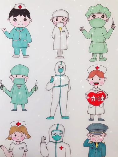 可敬的医护工作者简笔画_简笔画_手账_简笔画教程_文化_绘画