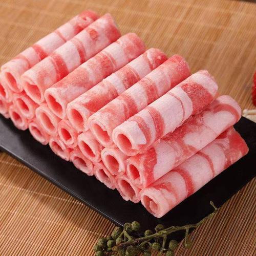 新鲜现切羊肉卷羔羊卷肥羊卷羊肉卷羊肉片冷冻火锅食材批发