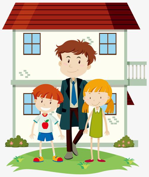 父亲带着两个孩子下载