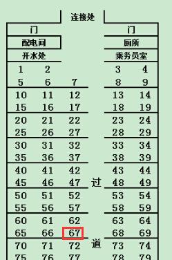 t204,17车厢67号坐位在哪里