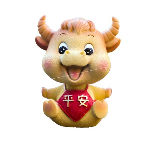 2021年属牛微信头像,属相牛女带财微信头像 2021年属牛汽车摆件牛年吉祥物高档车前装饰品摇头新款.中控台车