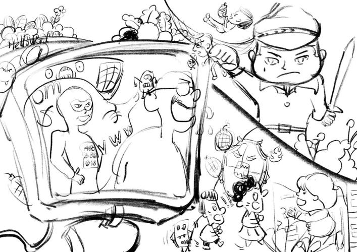 网络安全主题_儿童画_创意儿童画_文化_绘画