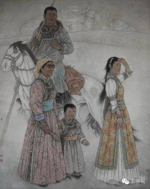 蒙古族著名画家白嘎力-内蒙古元素inner mongolia elements