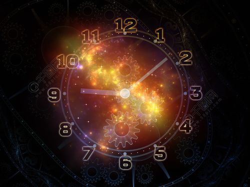 时间尺度时间序列的面孔钟盘的抽象排列和适合科学,教育和现代技术