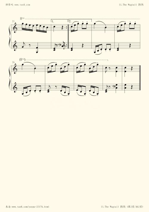 钢琴谱 - 鹡鸰(the wagtail,布格缪勒钢琴进阶25曲作品100第11首)