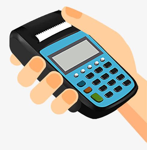 商业,刷卡机,卡通,手握