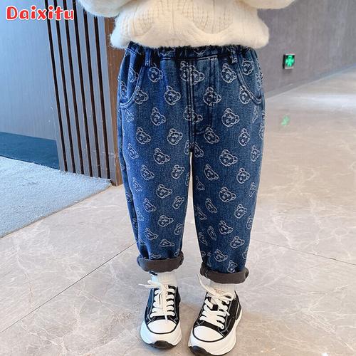 裤子女牛仔裤女宝宝衣服冬季运动幼童中小童秋款17岁女孩裤子冬季新品