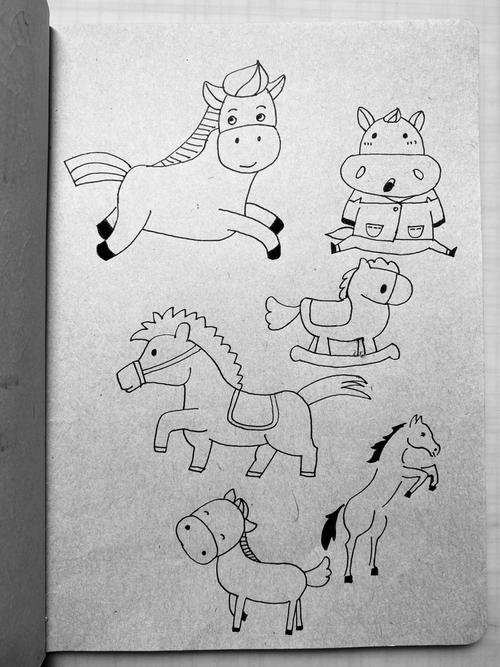 十二生肖之马|简笔画|临摹_简笔画_小朋友_文化_绘画