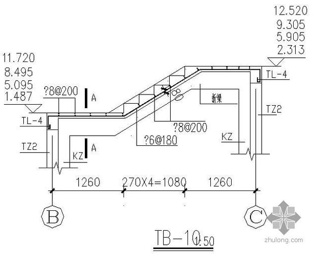 某楼梯折梁节点构造详图