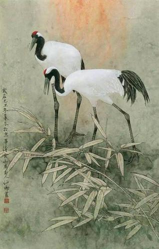 仙声丽影,仙鹤工笔画!