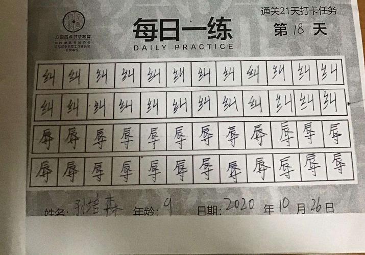 21天书法提速打卡成果展示