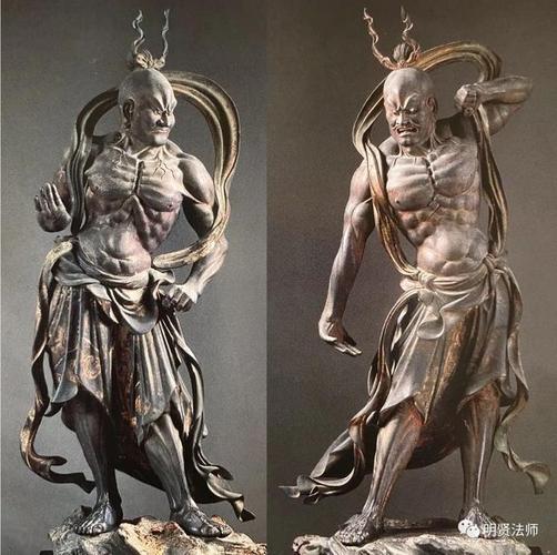 日本妙高院三十三间堂二金刚力士 镰仓时代  木质