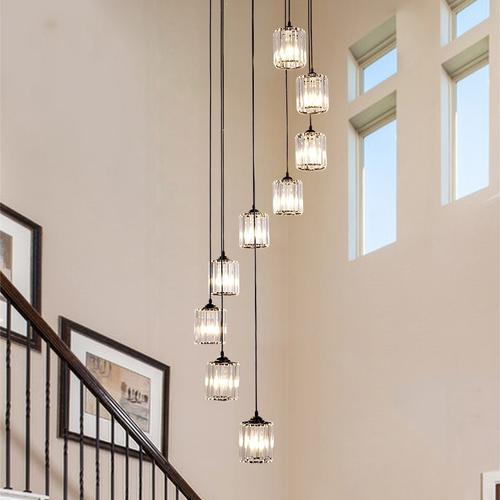 楼梯吊灯长吊灯欧式复式楼客厅大吊灯客厅灯水晶吊灯楼梯灯(54e) 直径