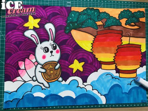 创意儿童画《中秋节》04_中秋节去哪玩_月饼_儿童创意画_母婴_早教