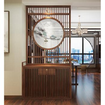 隔厅柜玄关隔断实木中式实木屏风隔断柜装饰客厅入户玄关置物柜鞋柜木