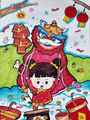 巧手绘新年万荣县示范幼儿园教师主题绘画作品展一