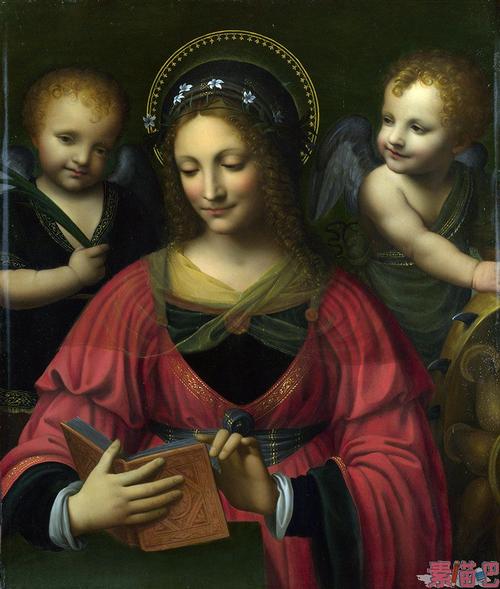 达芬奇作品: 圣母与天使在看圣经 高清大图欣赏