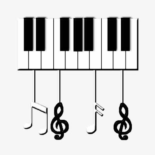 黑白钢琴键音符