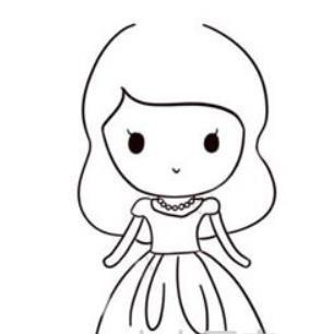 呆萌女孩子简笔画