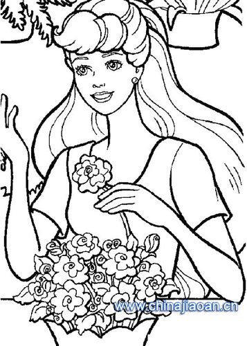 人物简笔画:芭比娃娃28