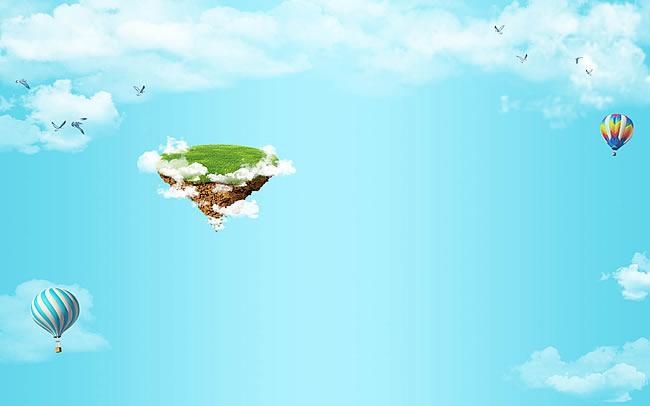 蓝色天空淘宝店铺背景图片素材免费下载