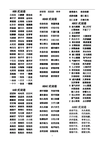 abb,aab,abab,abac,abcc,aabc式词语大全式词语.doc