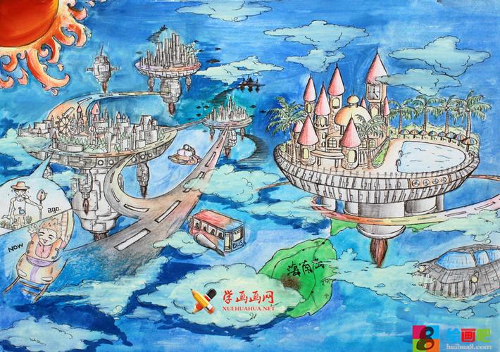 能源也将耗尽,因而这幅科幻画的创意设计是:未来的太空城市