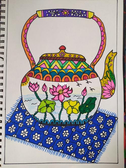 儿童创意画,热水壶._热水壶_儿童创意画_文化_绘画