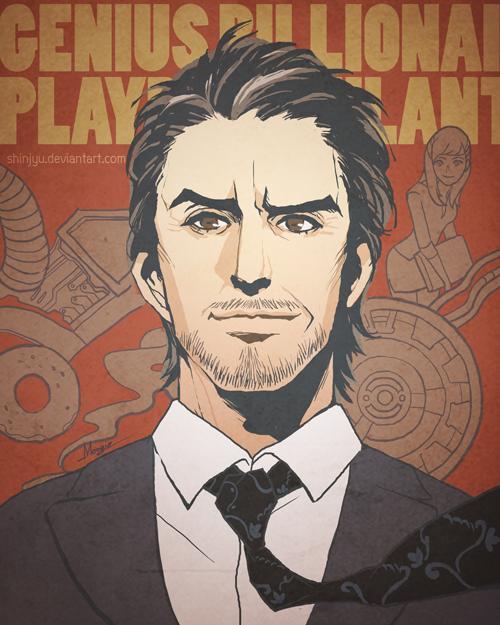 帅气大叔画成插画的感觉真是太有feel了,满满的都是有